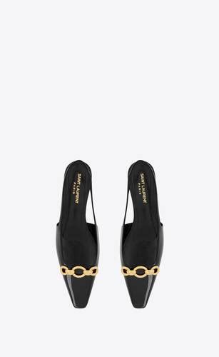 Blade slingback flats in patent leather 